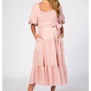 Pink blush maternity dress